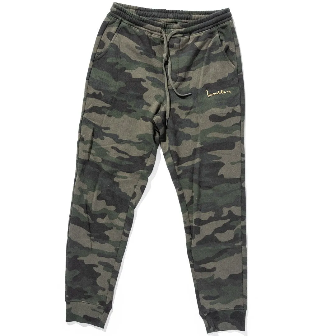 100 miles army green camo signature joggers