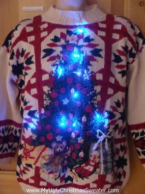 80s Vintage Funny Light Up Christmas Sweater