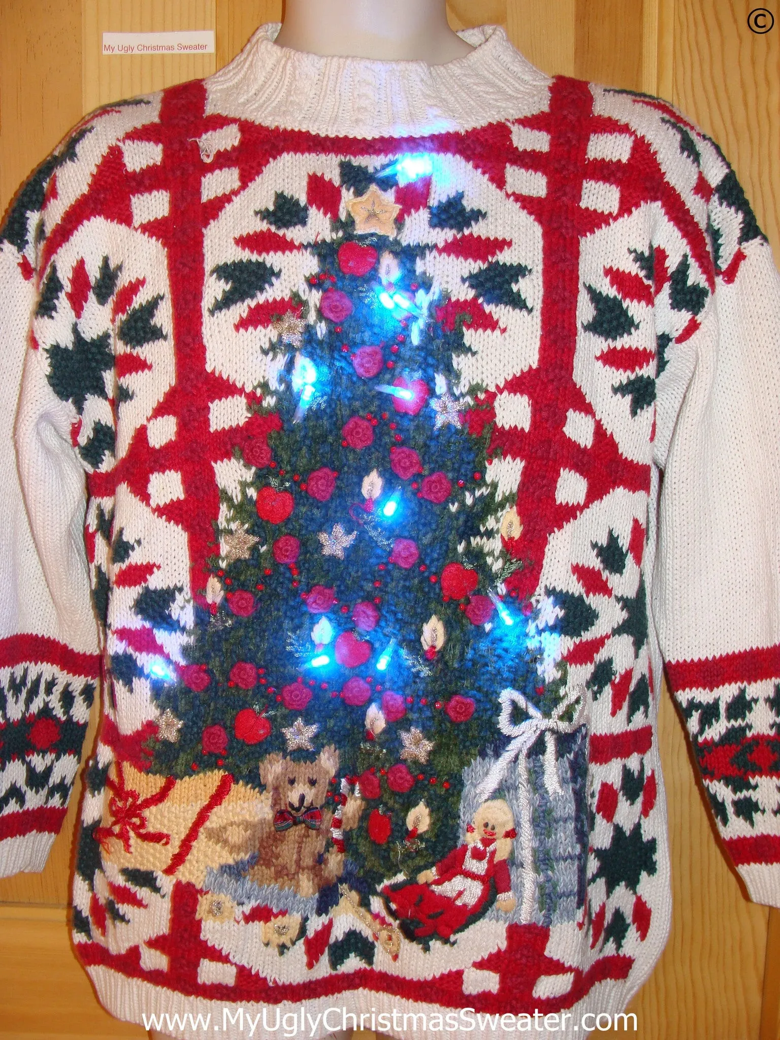 80s Vintage Funny Light Up Christmas Sweater