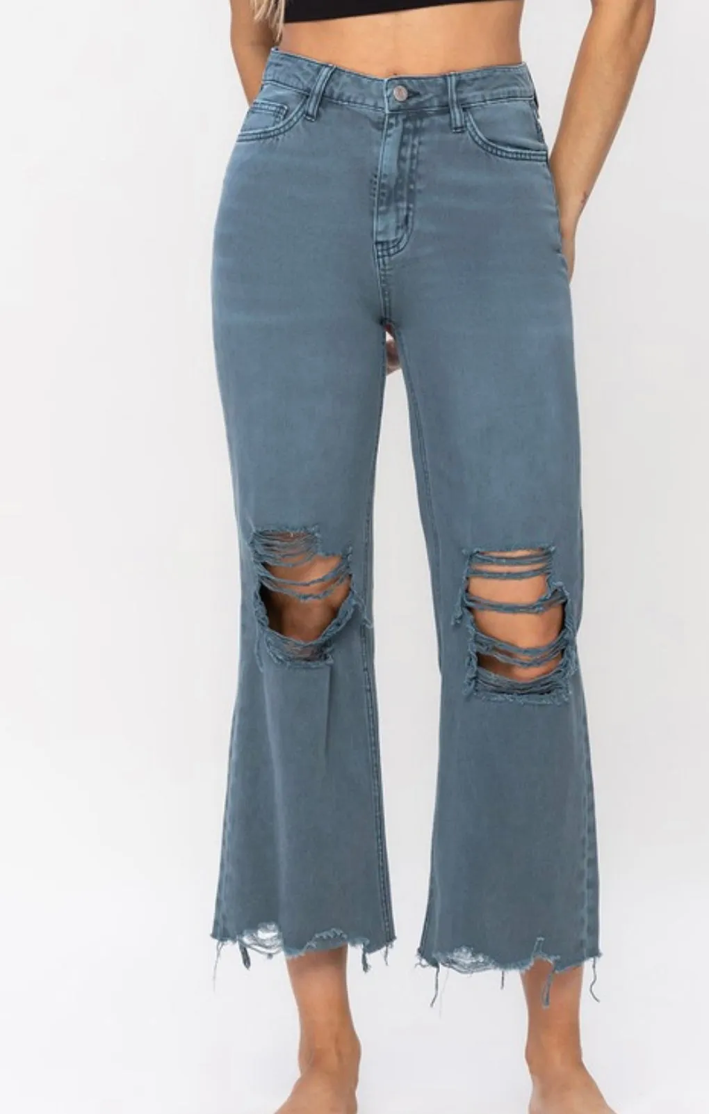 90's crop flare jean