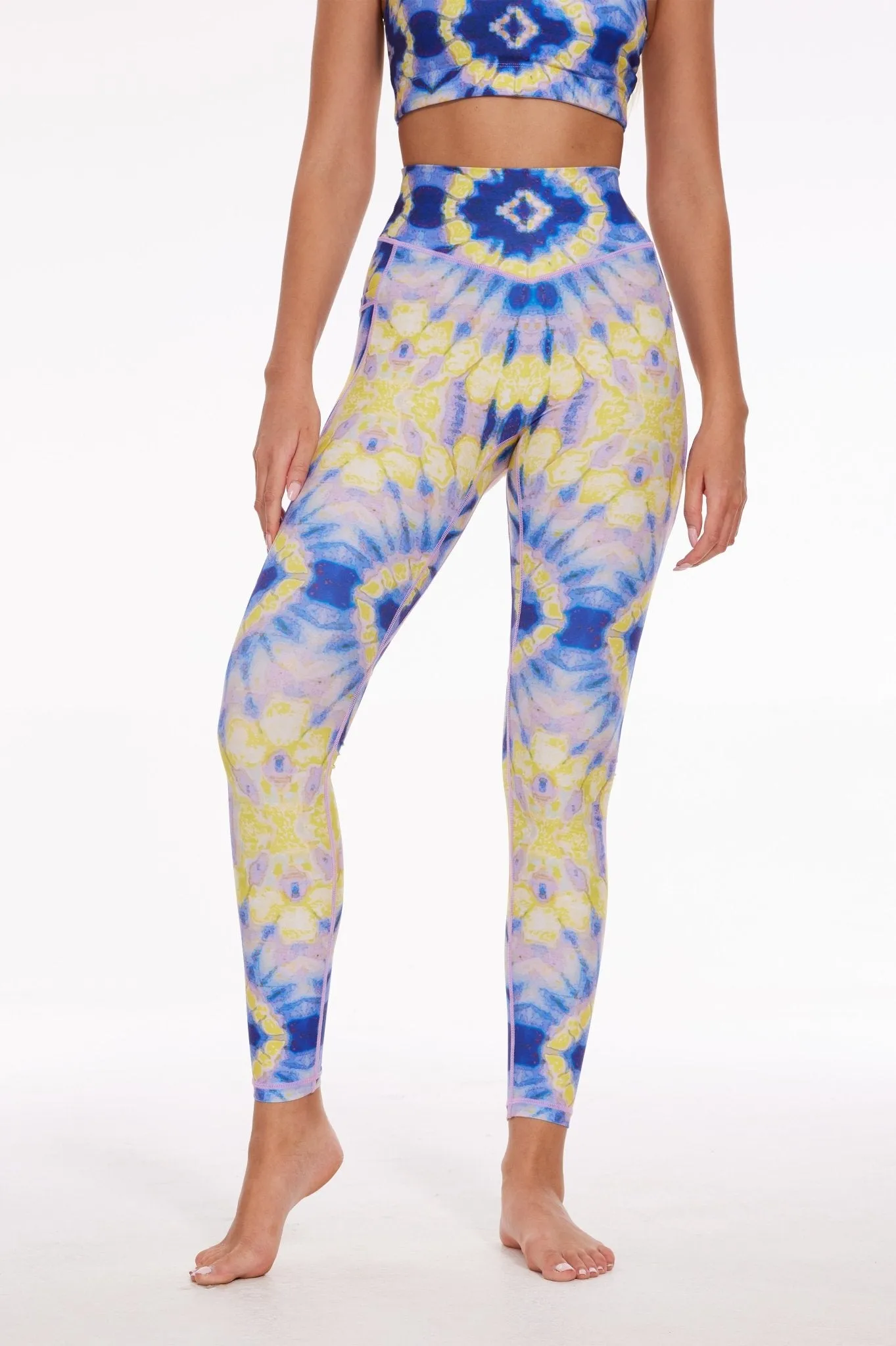 Abstract Dip-Dye High-waisted Leggings with Pockets