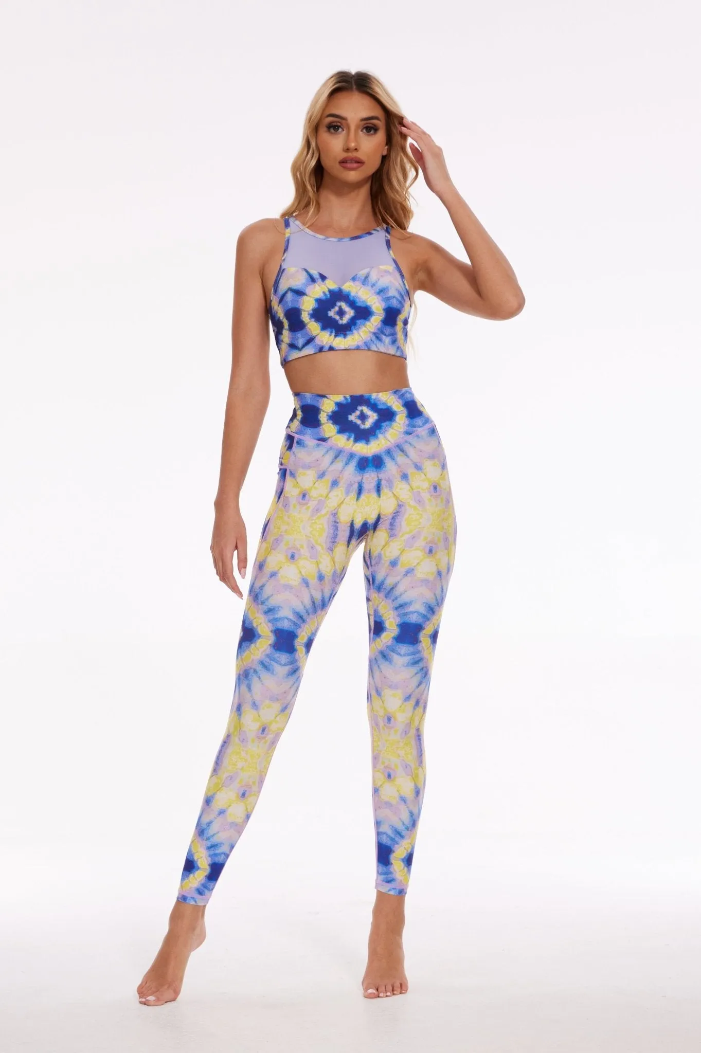 Abstract Dip-Dye High-waisted Leggings with Pockets