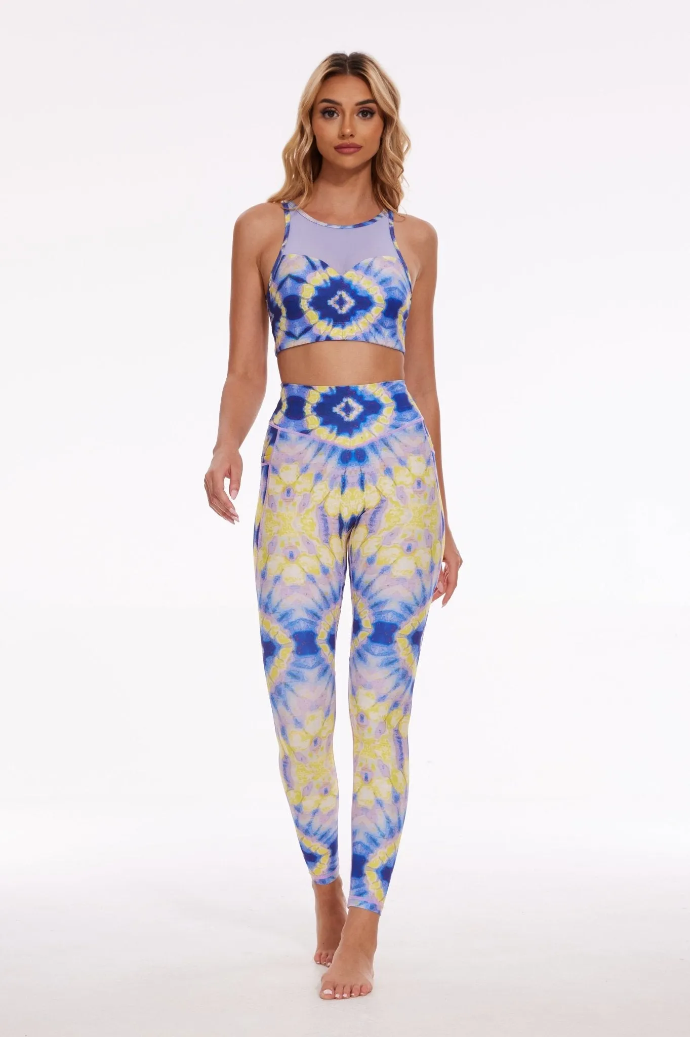 Abstract Dip-Dye High-waisted Leggings with Pockets