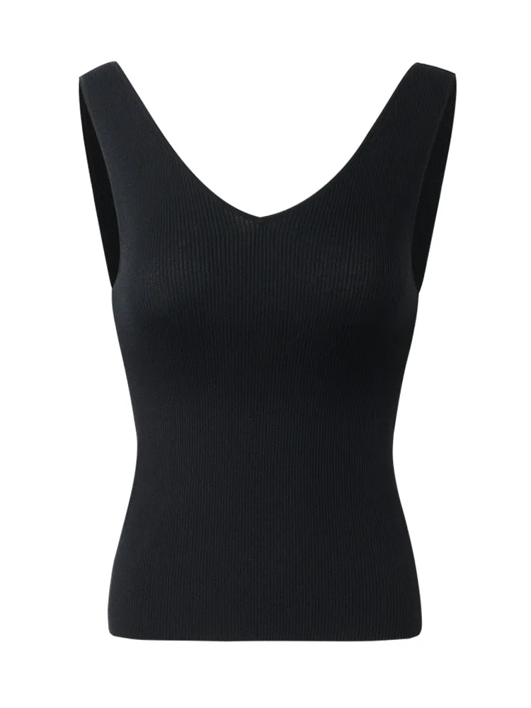 Acetate Round Neck Women Knitted Vest