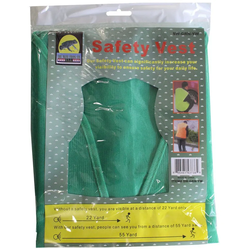 Adult Size Green Mesh Safety Vest  - SW-GRN-YW