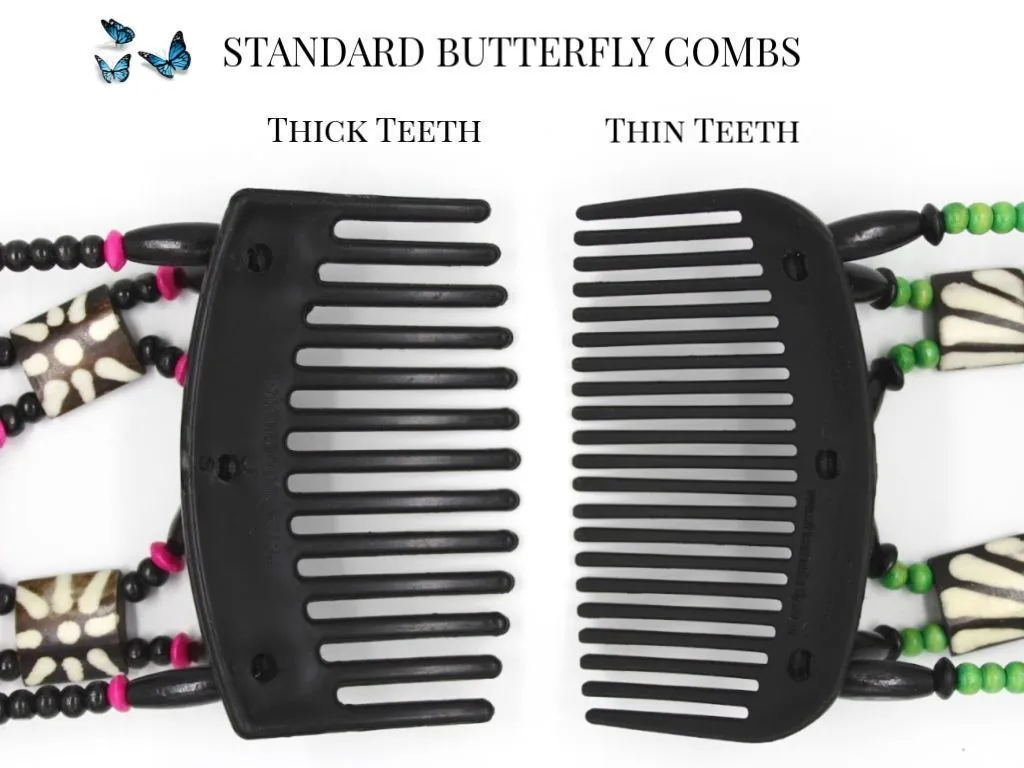 African Butterfly Thick Hair Comb - Tripla Brown 43