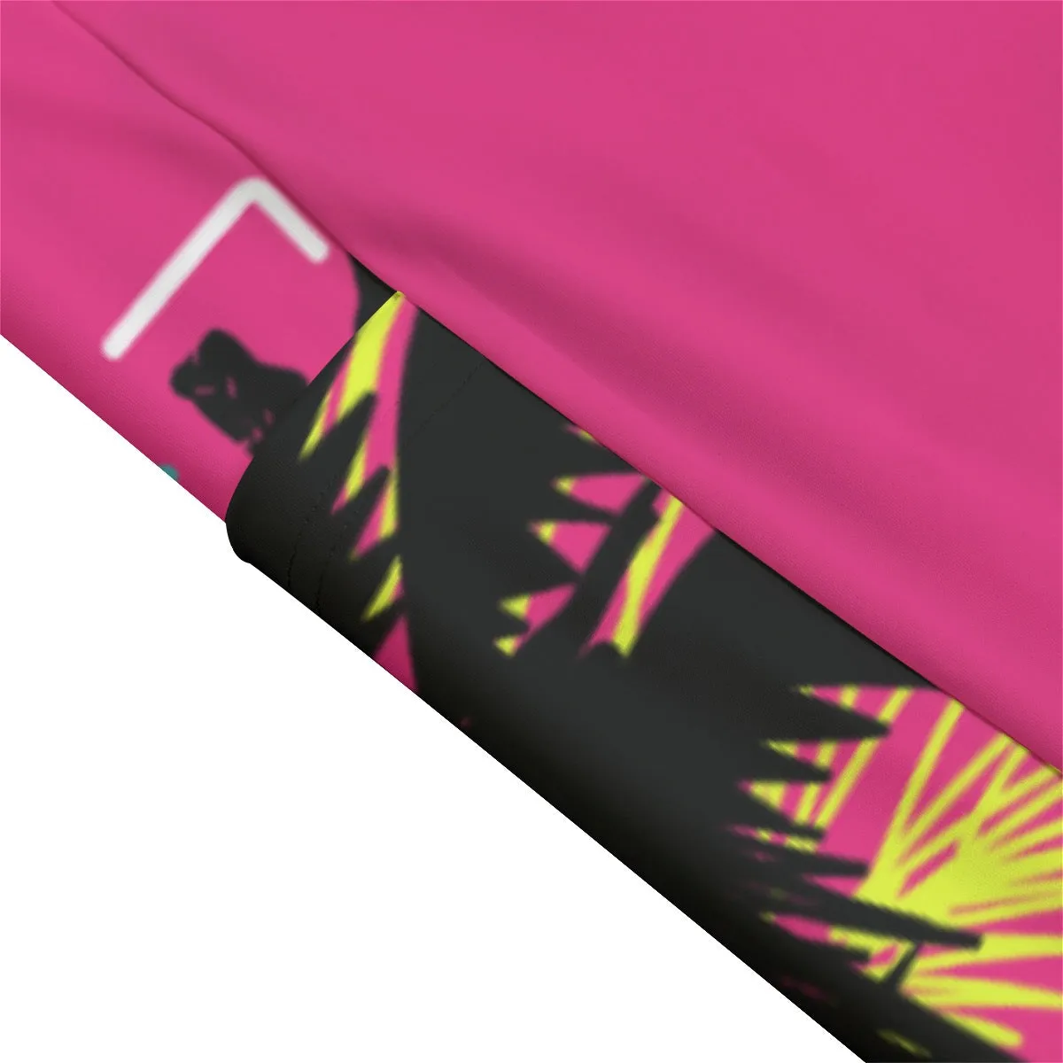 All-Over Print Women's High Waist Leggings With Side Pocket40 pink summer print