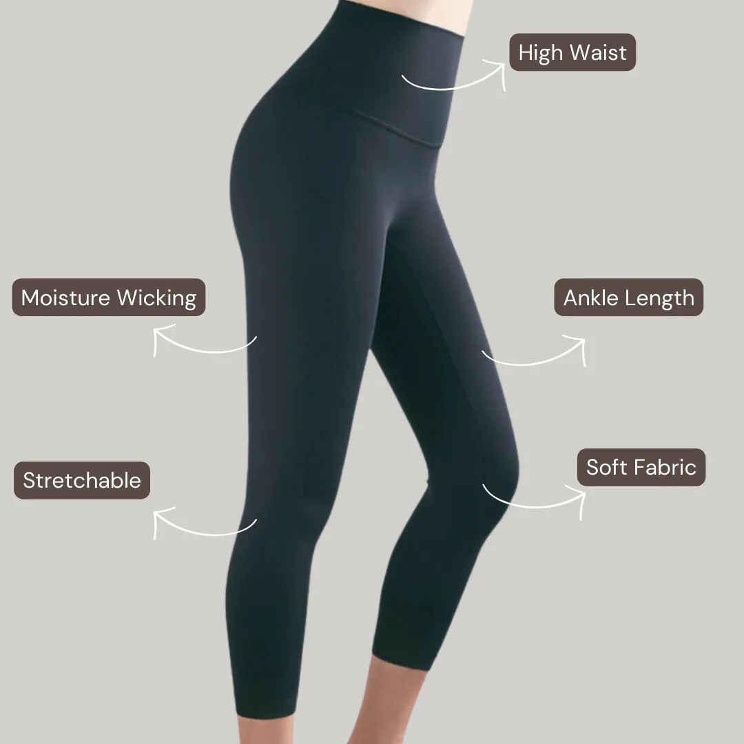 Ankle Length Leggings - Black