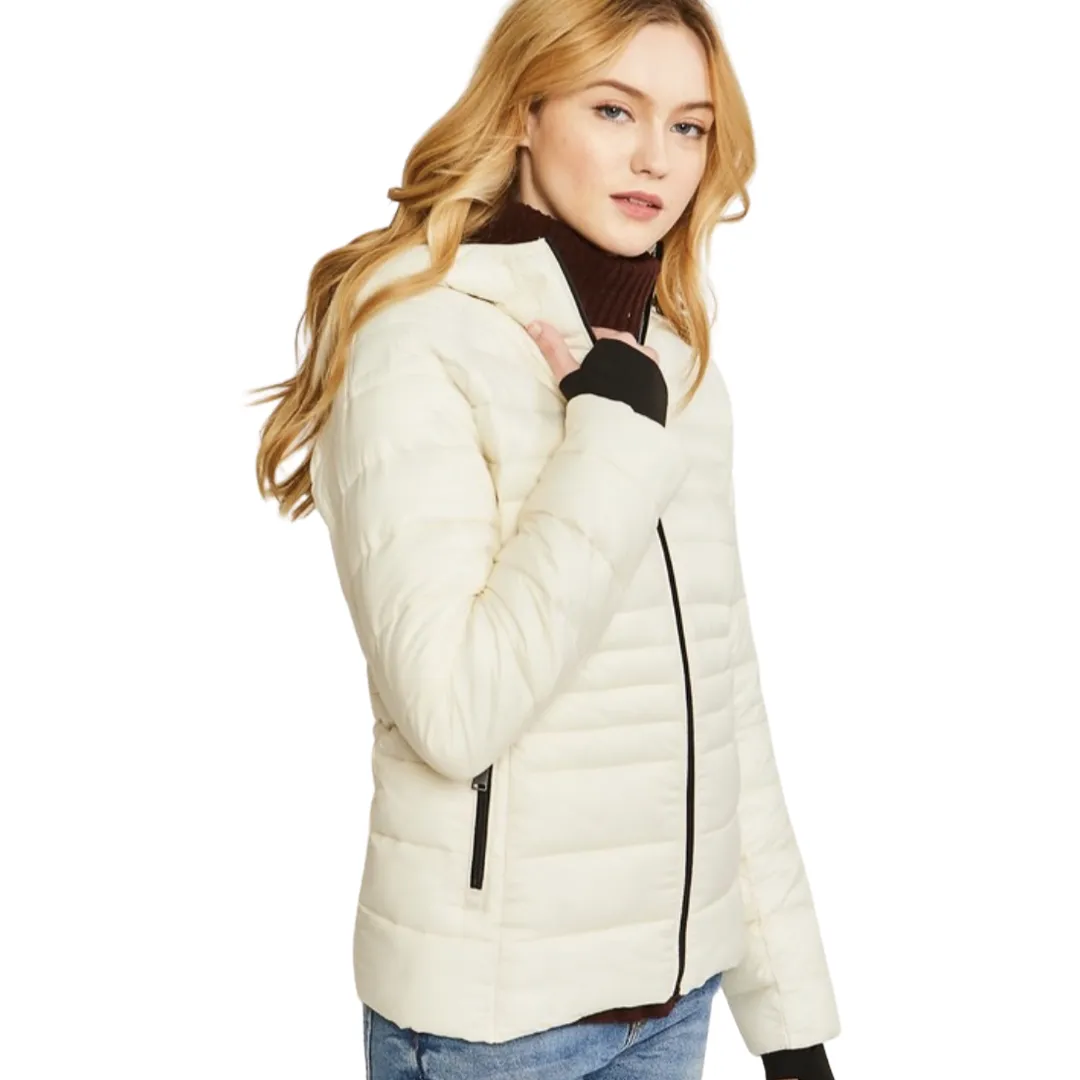 Apparel- Love Tree Contrast Trim Puffer Jacket