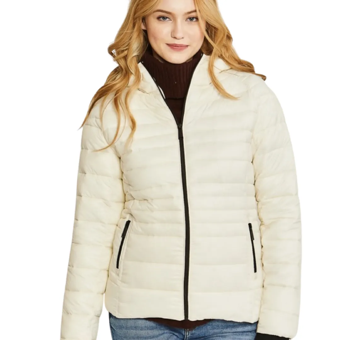 Apparel- Love Tree Contrast Trim Puffer Jacket