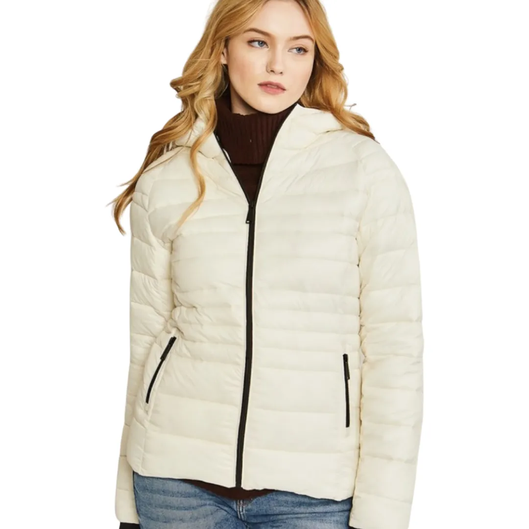 Apparel- Love Tree Contrast Trim Puffer Jacket