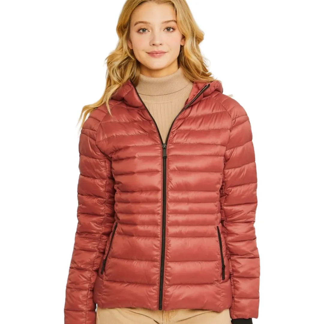 Apparel- Love Tree Contrast Trim Puffer Jacket