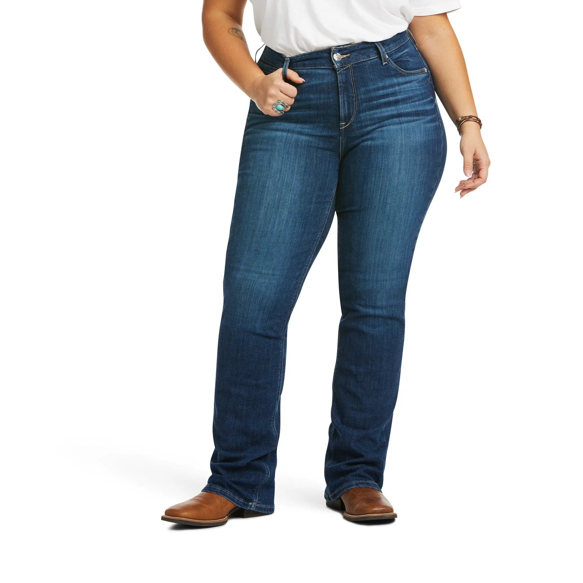 Ariat Ladies 10036814 R.E.A.L. Perfect Rise Abby Straight Jeans Short Leg