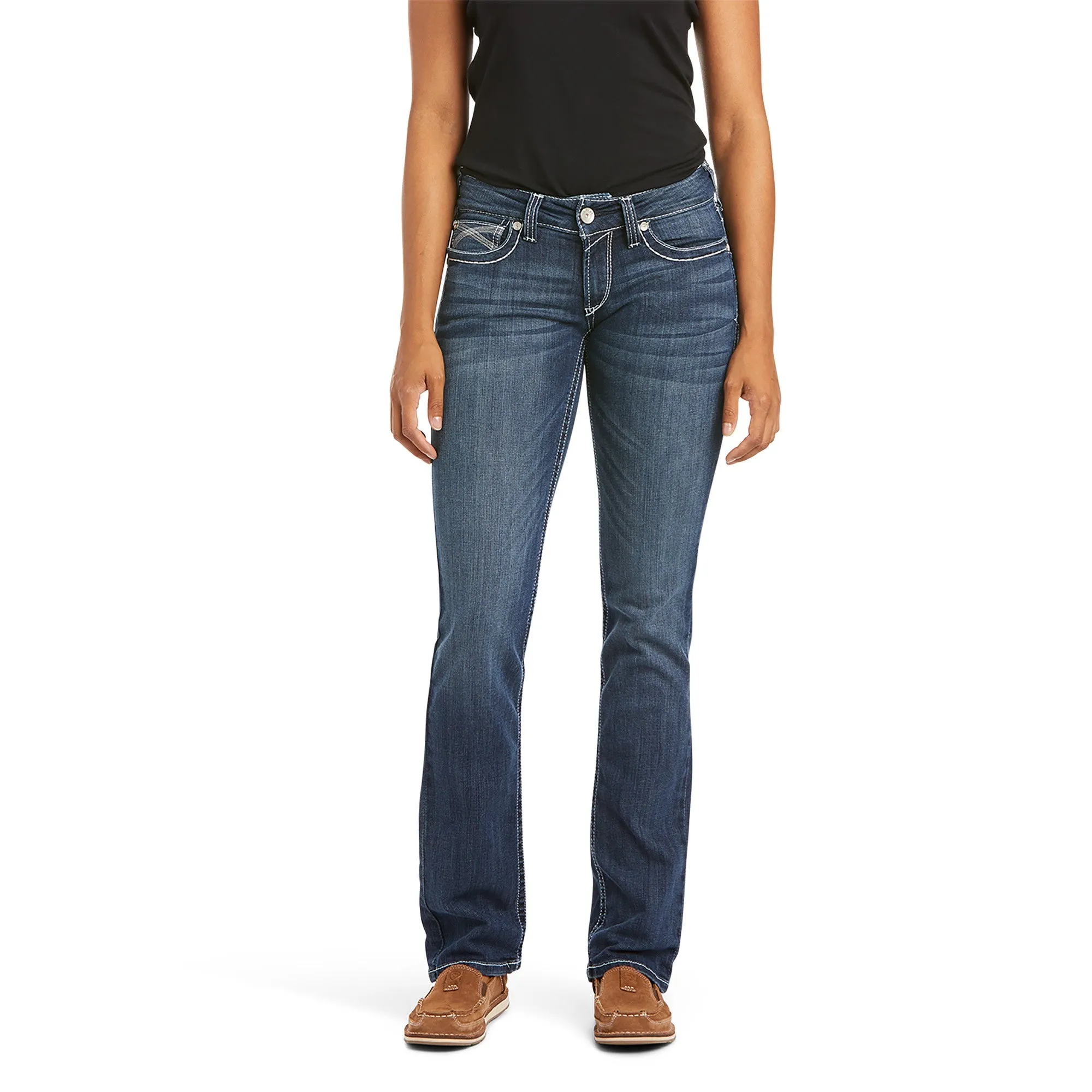 Ariat R.E.A.L Mid Rise Stretch Straight Leg Dresden Jean