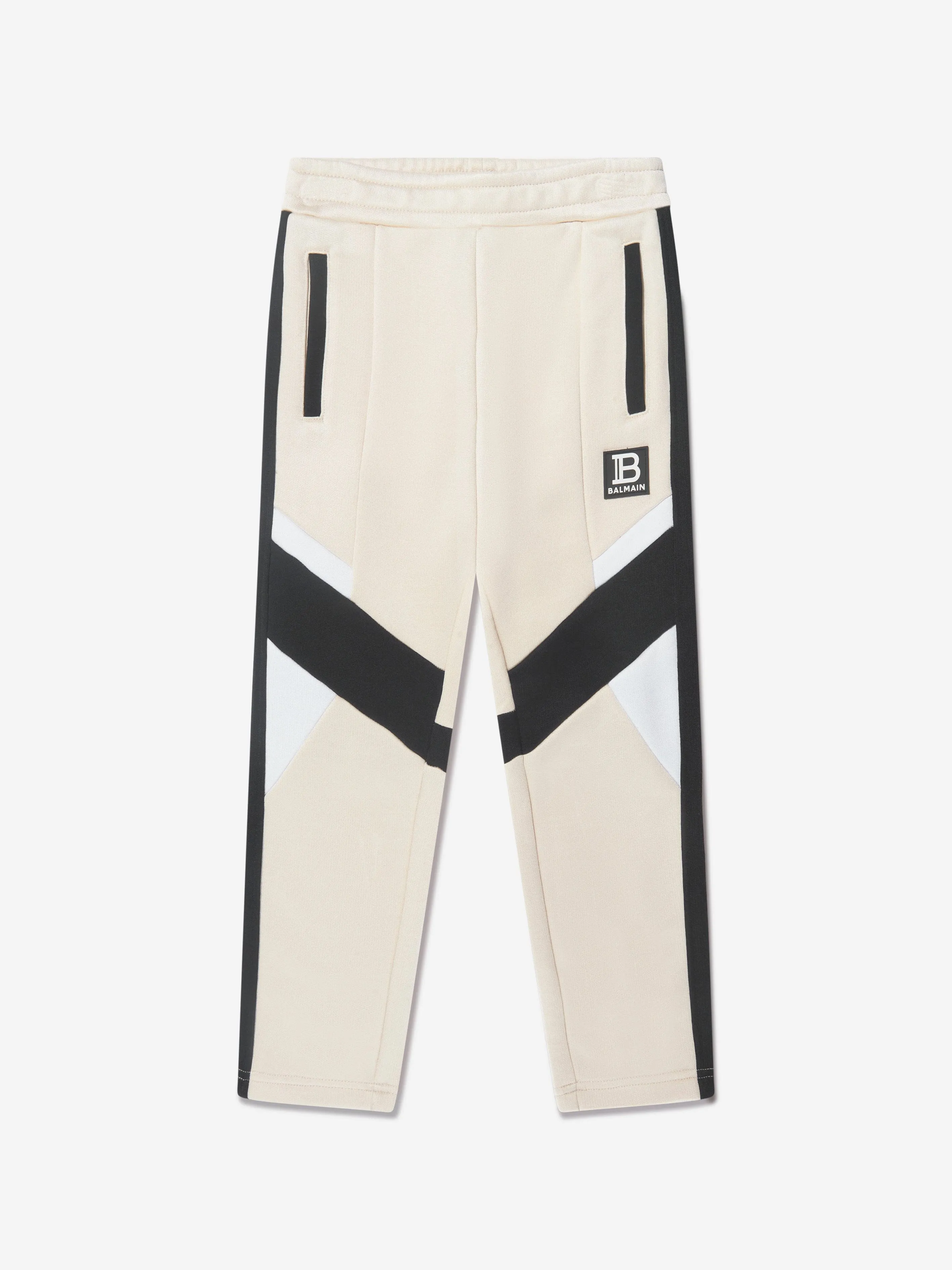 Balmain Boys Logo Joggers in Beige