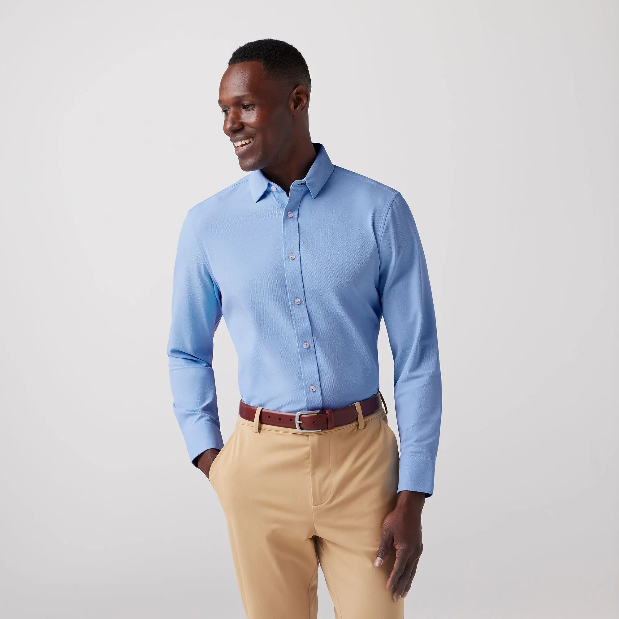 Bateman Long Sleeve Shirt in Cornflower Twill