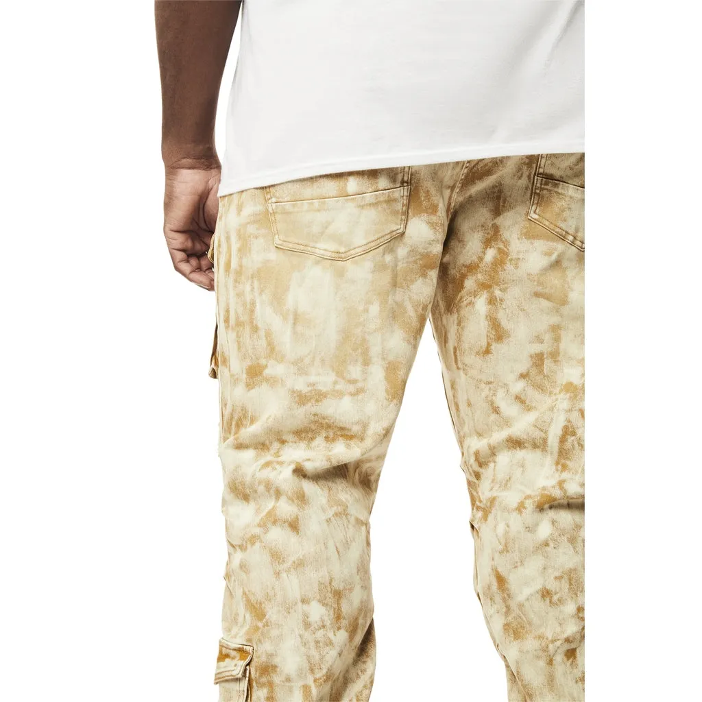 Big and Tall - Utility Multi Colored Cargo Stacked Denim Jeans - Frappe