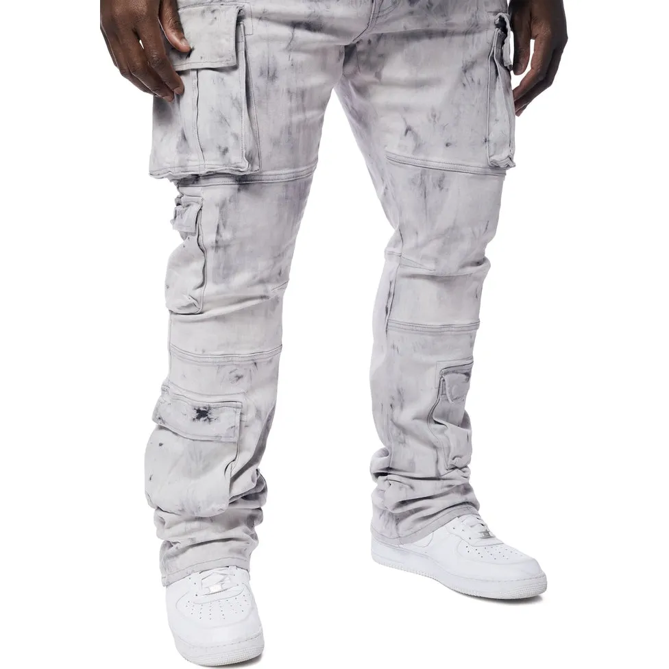 Big and Tall - Utility Multi Pocket Stacked Denim Jeans - Sunset Grey