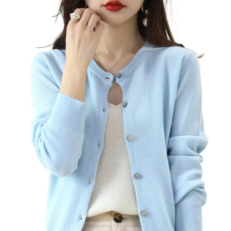 Black Button-Up Cardigan Women