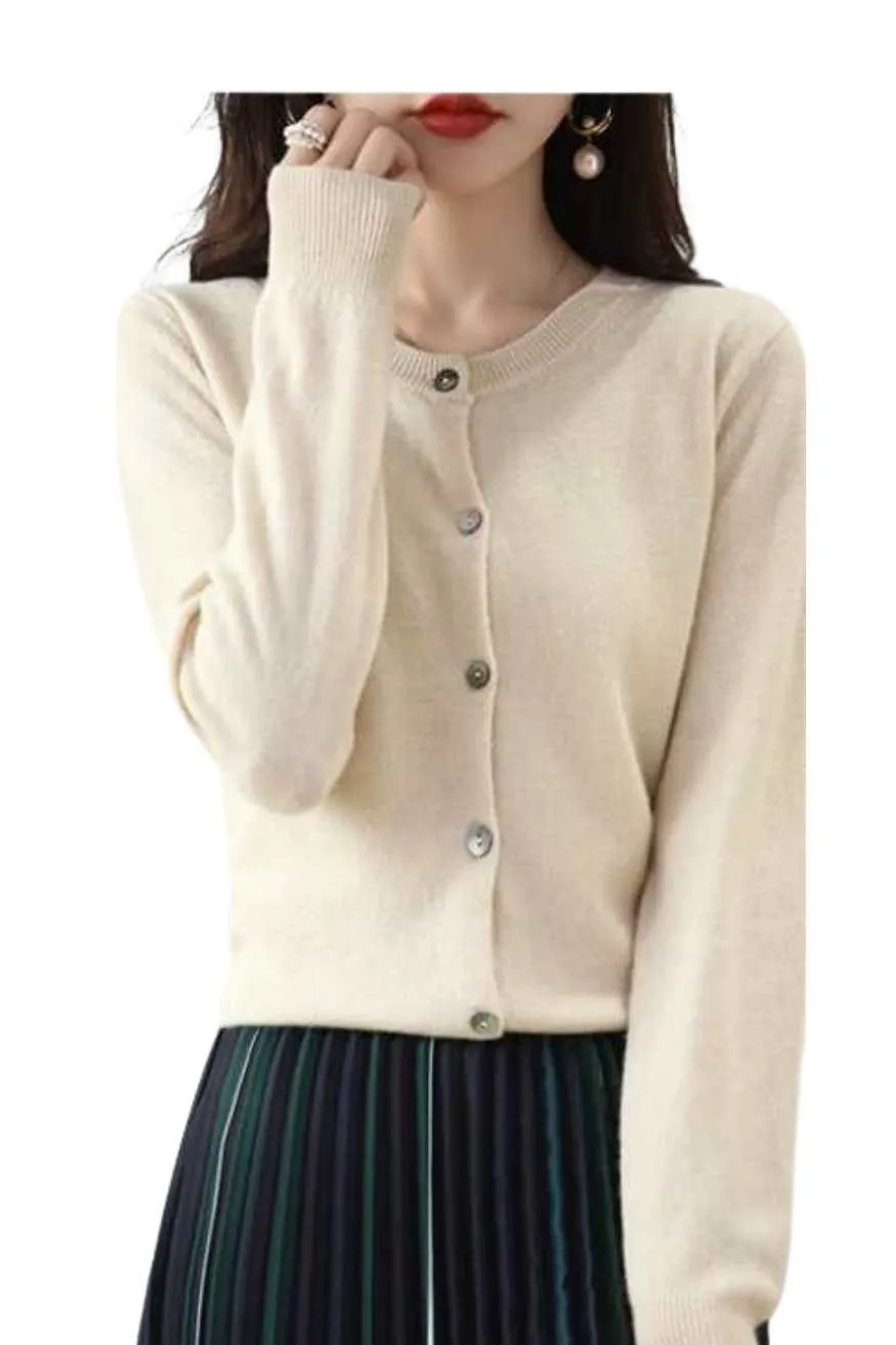 Black Button-Up Cardigan Women