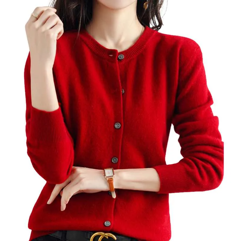 Black Button-Up Cardigan Women