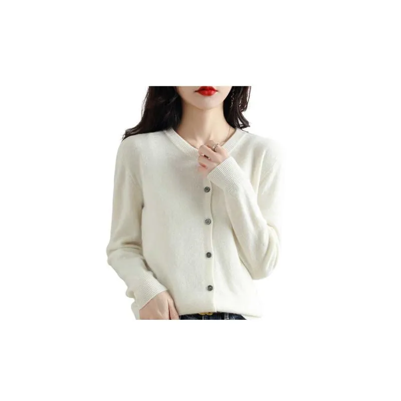 Black Button-Up Cardigan Women