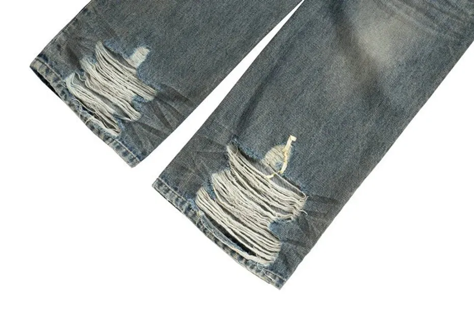 Blue Vintage Wash Wide-Leg Jeans