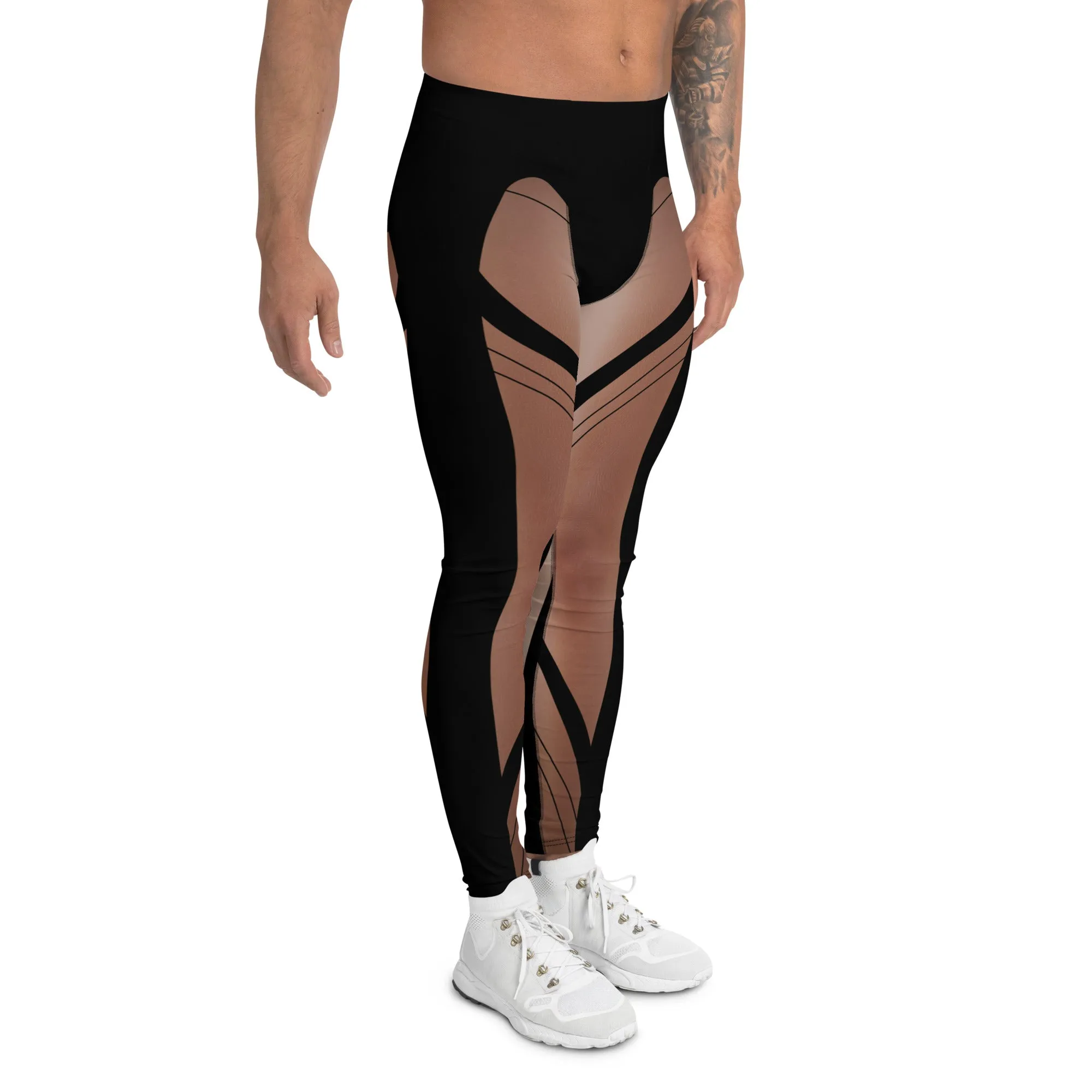 Bold Naked Leg Print Men's Leggings