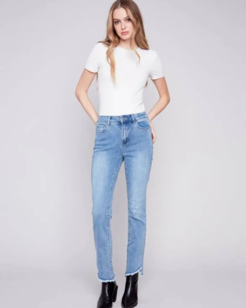 Bootcut Jeans with Asymmetrical Hem