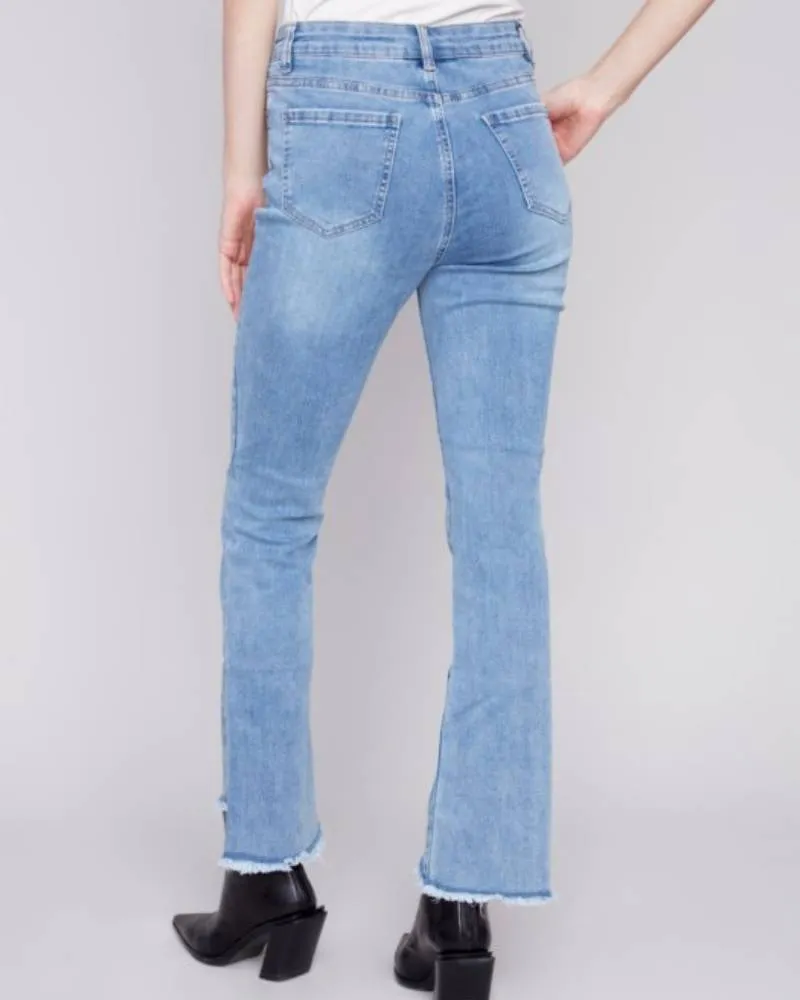 Bootcut Jeans with Asymmetrical Hem