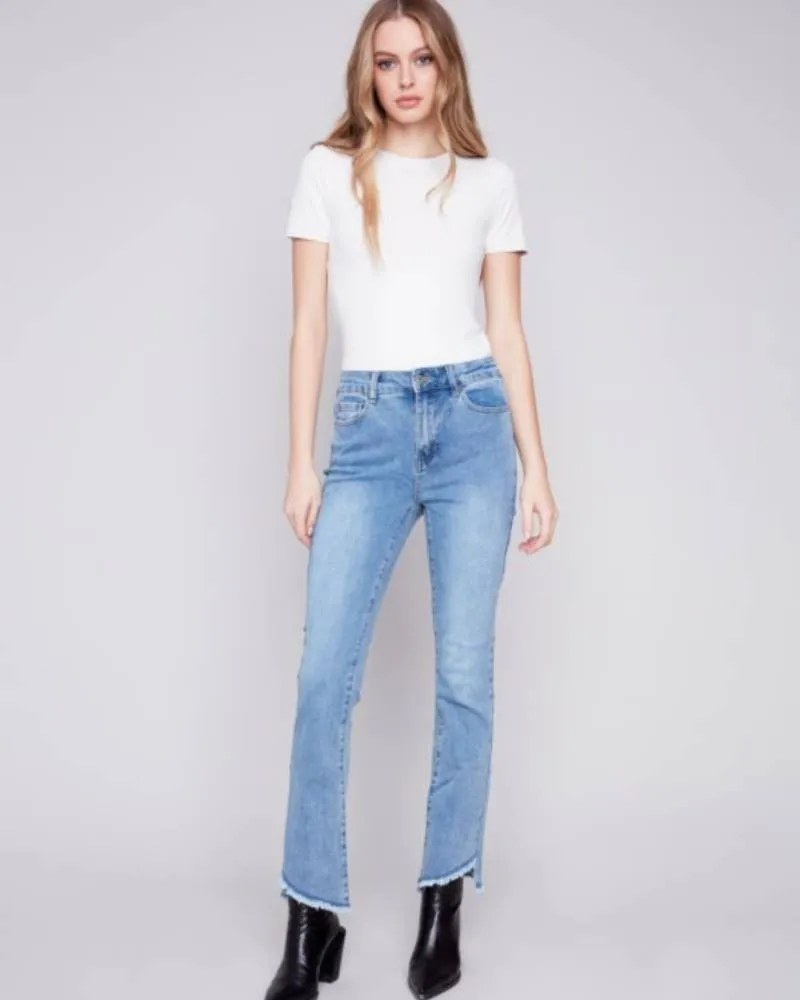 Bootcut Jeans with Asymmetrical Hem