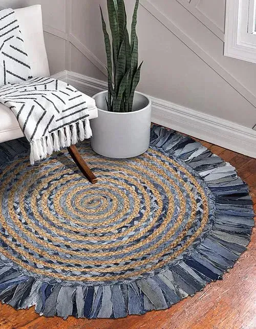 Boutique Jute 03384DEB Denim/Blue Rug