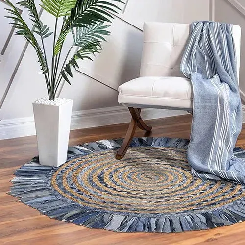 Boutique Jute 03384DEB Denim/Blue Rug