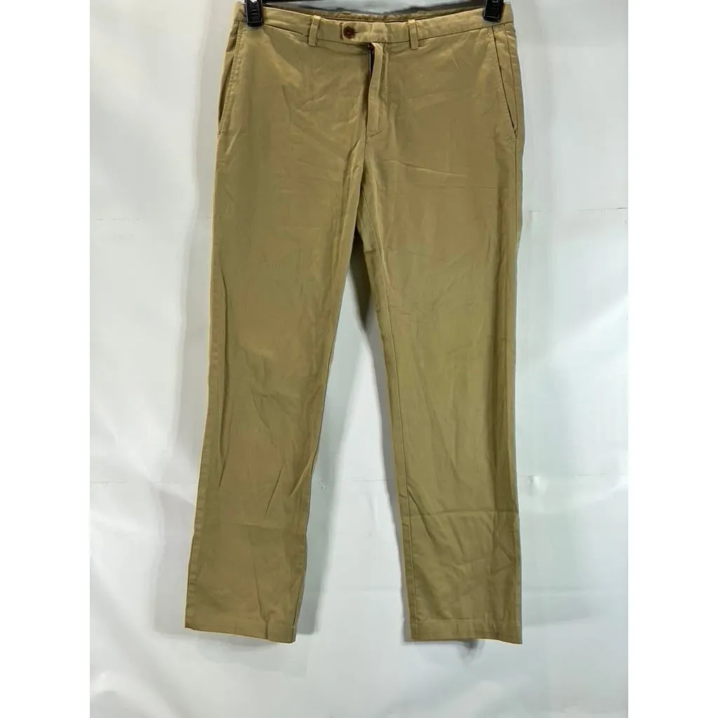 BROOKS BROTHERS RED FLEECE Men's Tan Straight-Leg Chino Pants SZ 33X344