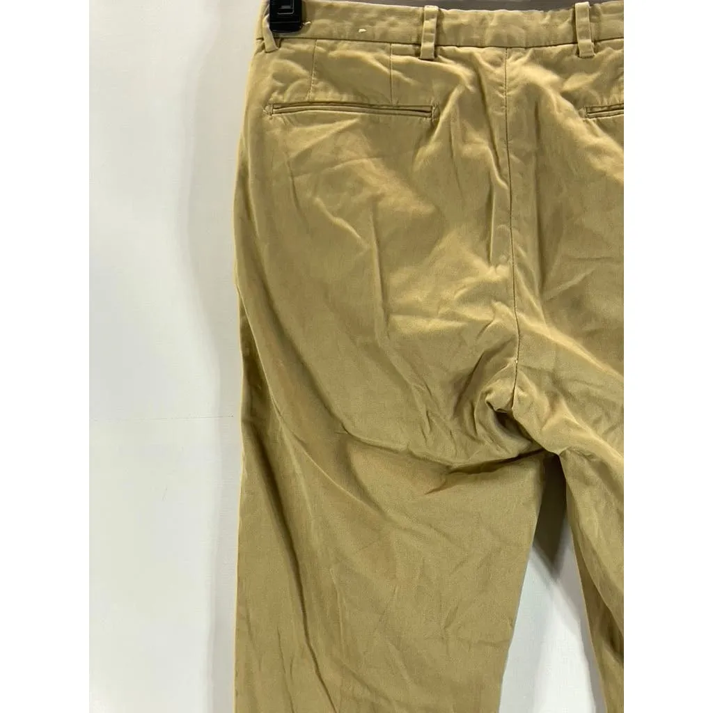 BROOKS BROTHERS RED FLEECE Men's Tan Straight-Leg Chino Pants SZ 33X344