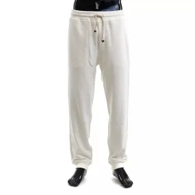 Brunello Cucinelli New Mens 100% White Cotton Joggers