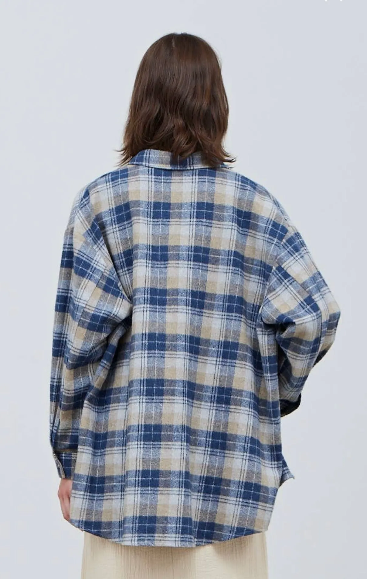 Brushed Flannel Plaid Oversized Shirt