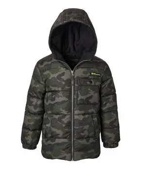 Camo Print Puffer Olive