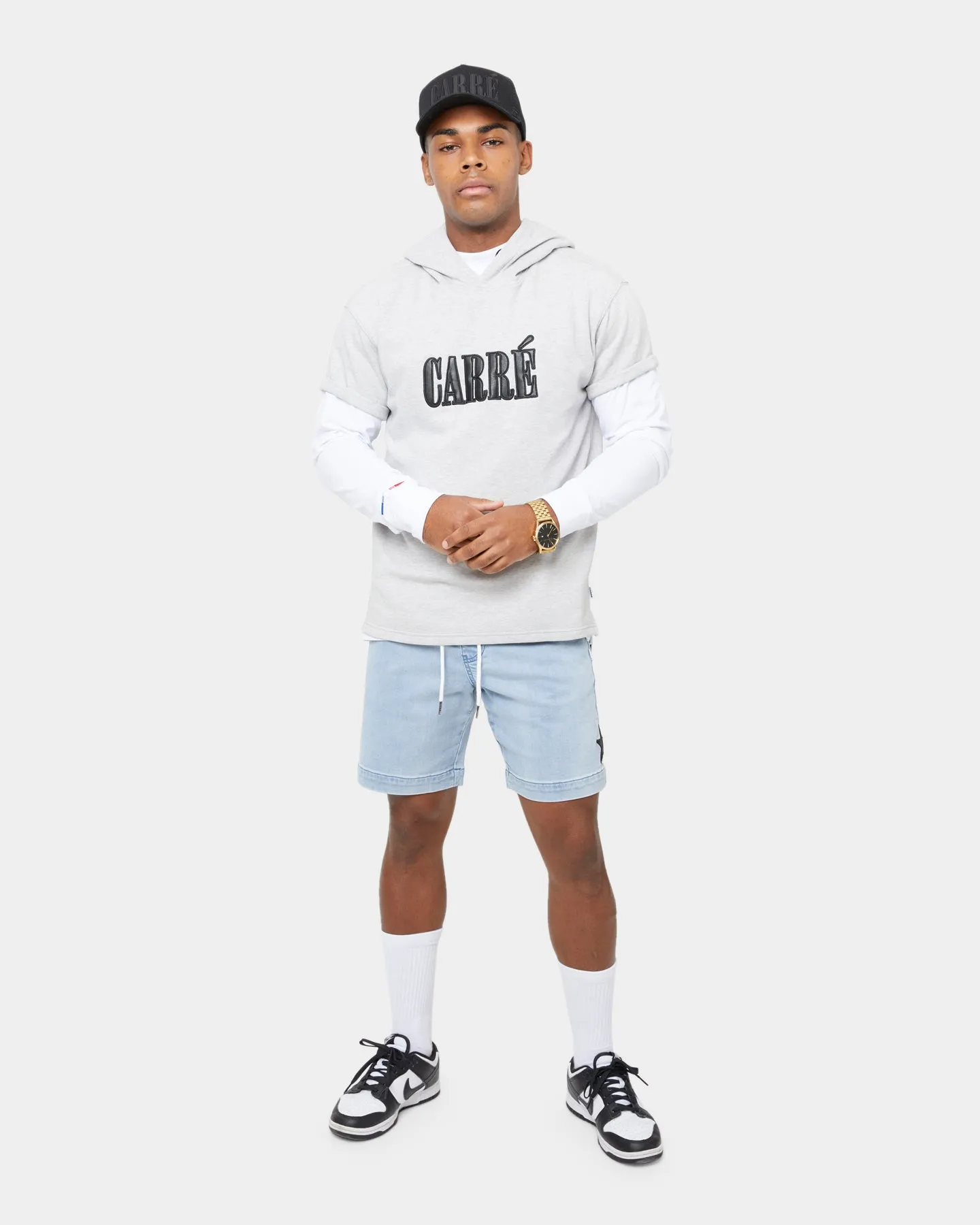 Carré Declaration MTN Short Sleeve Hoodie Grey Marle