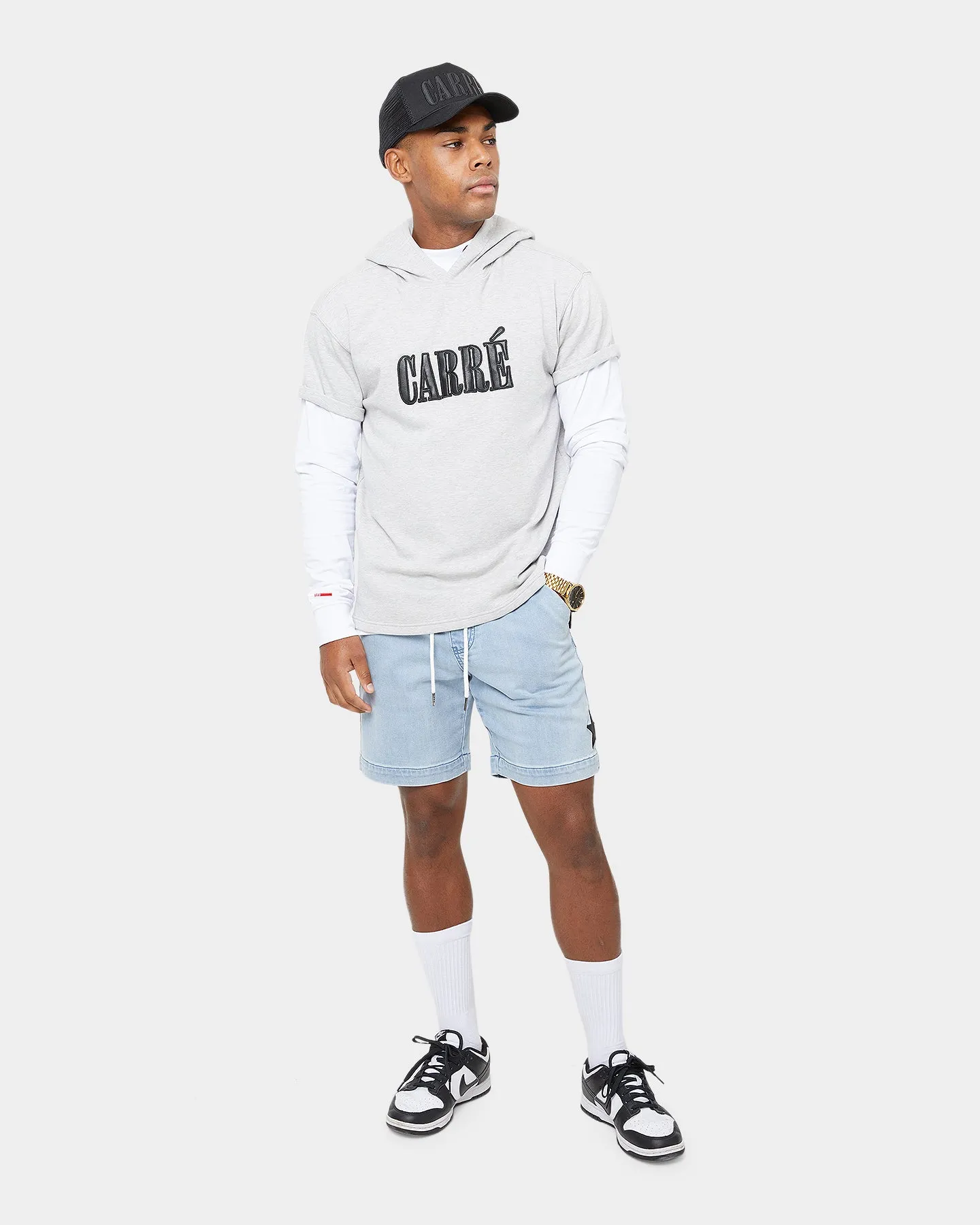 Carré Declaration MTN Short Sleeve Hoodie Grey Marle