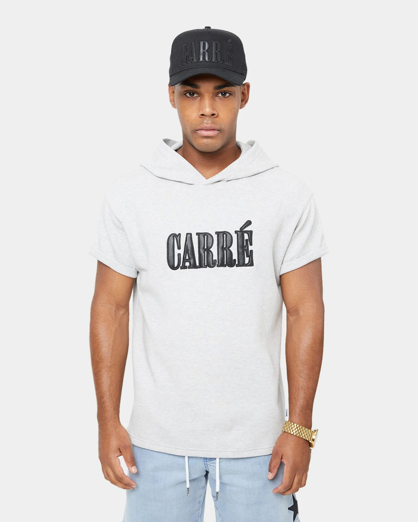 Carré Declaration MTN Short Sleeve Hoodie Grey Marle