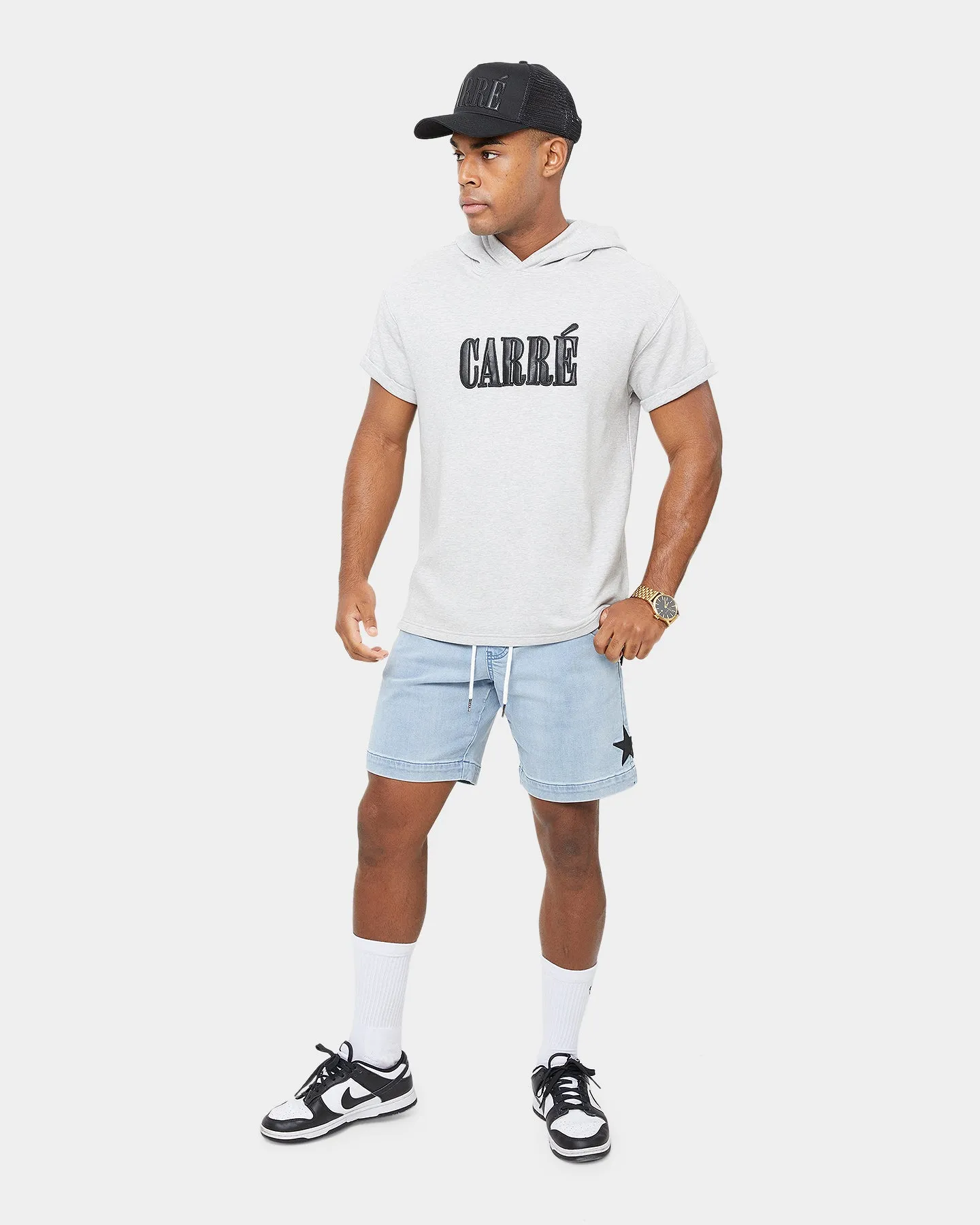 Carré Declaration MTN Short Sleeve Hoodie Grey Marle