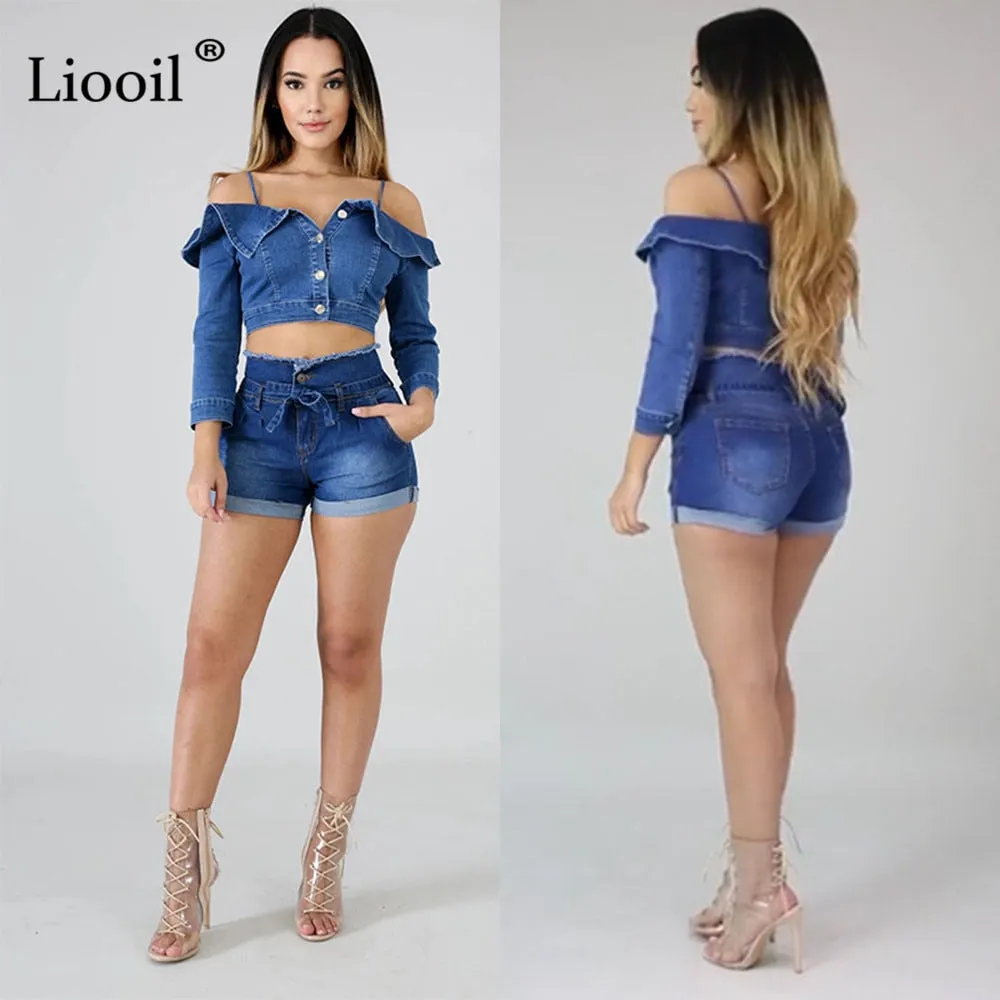 Casual Blue Denim High Waist Shorts Streetwear Cotton Lace-Up Sexy Slim Rave Jean Shorts With Pockets