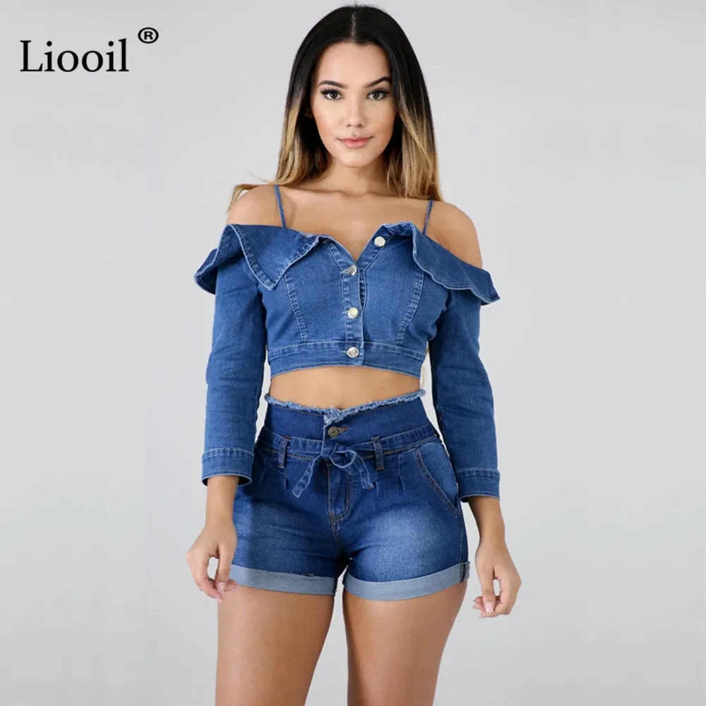 Casual Blue Denim High Waist Shorts Streetwear Cotton Lace-Up Sexy Slim Rave Jean Shorts With Pockets