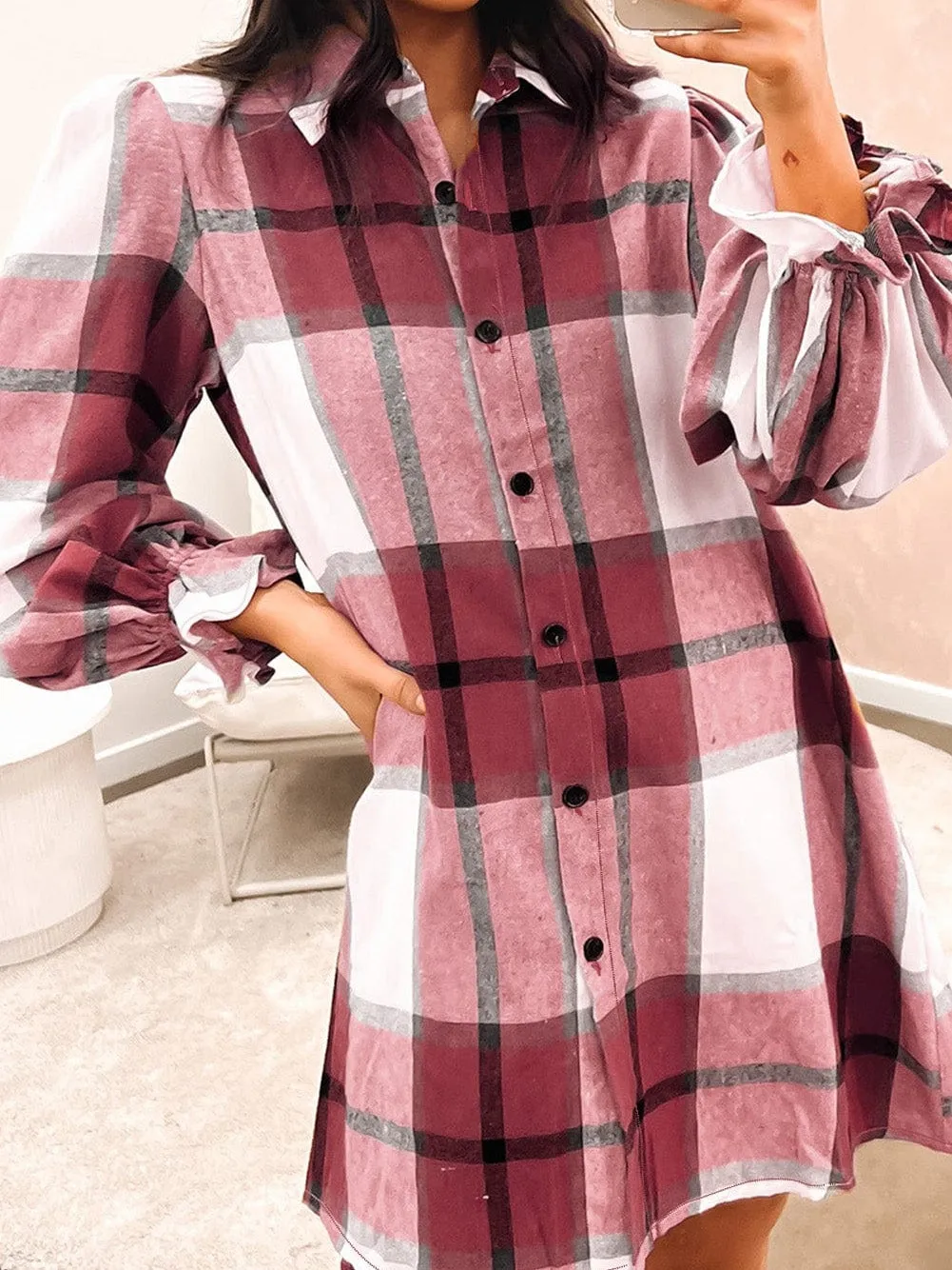 Casual Button-Down Shirt Dress