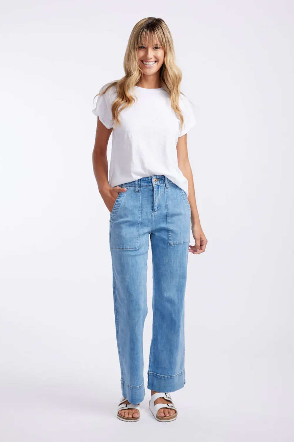 Celeste Pant in 70's Blue