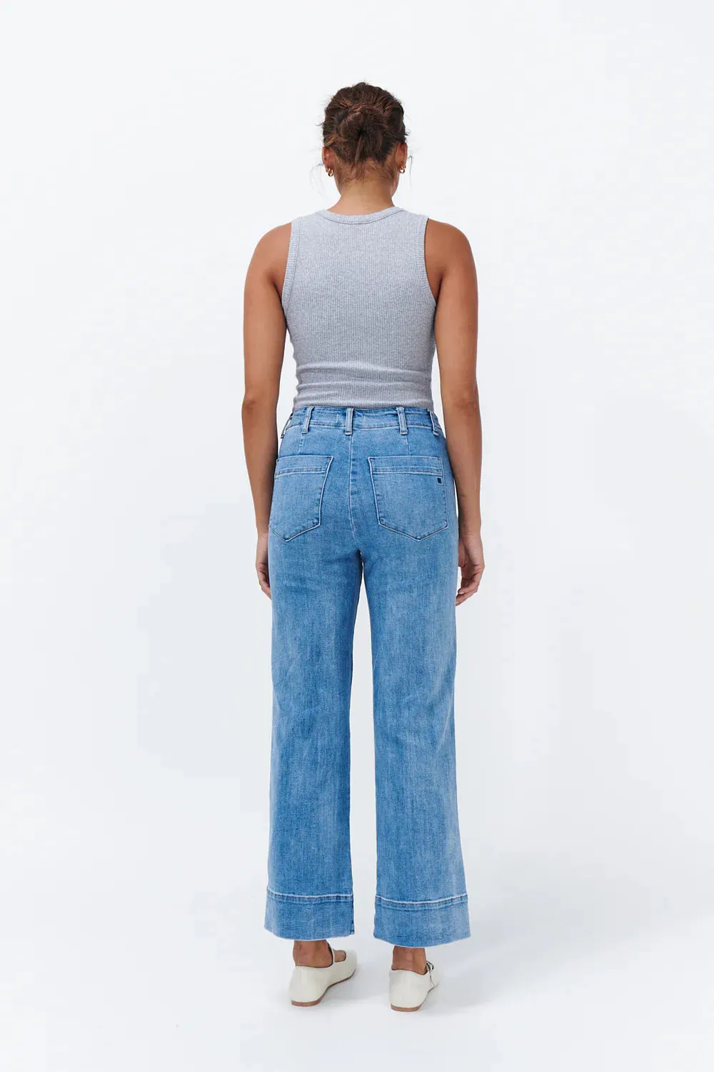 Celeste Pant in 70's Blue