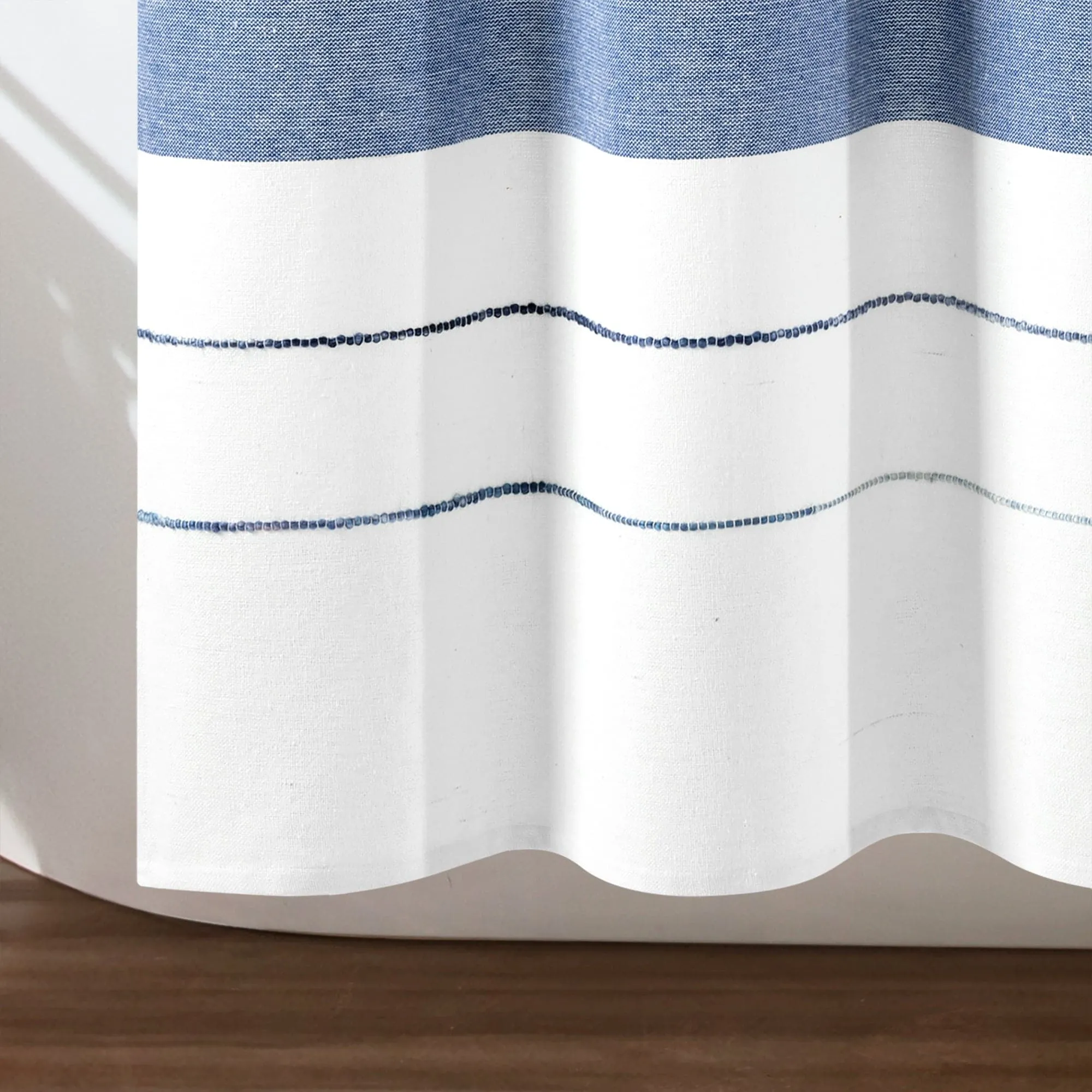 Chic Stripe Yarn Dyed Eco-Friendly Recycled Cotton Blend Shower Curtain