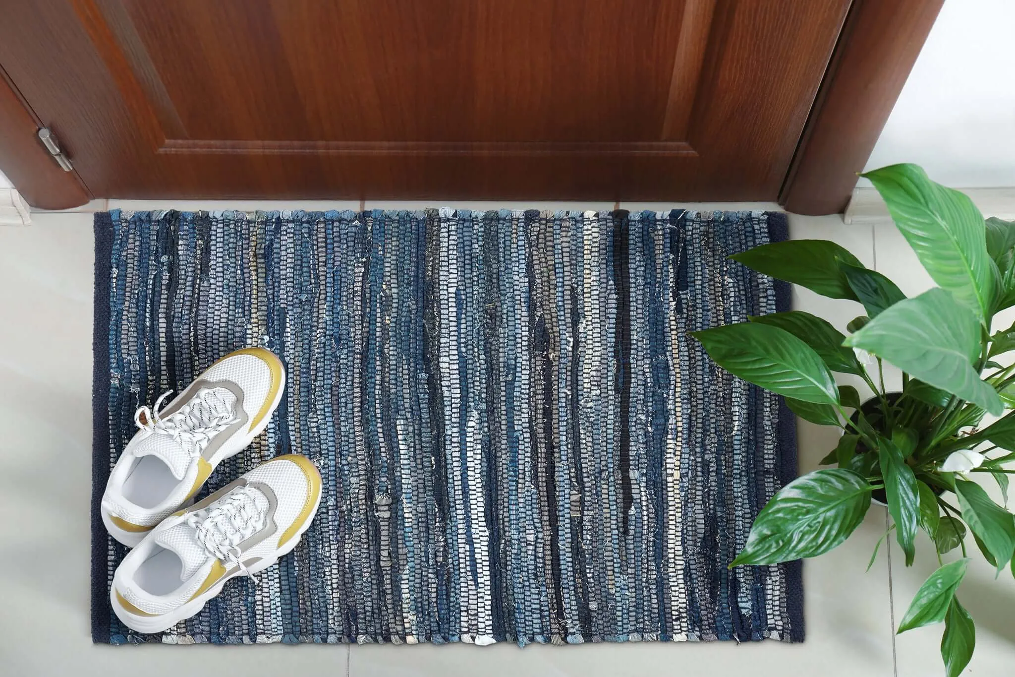 Chindi Handwoven Denim Recycled Rag Rug