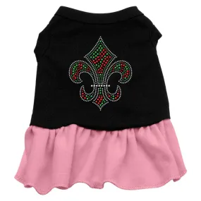 Christmas Fleur De Lis Rhinestone Dress Black with Pink XL (16)